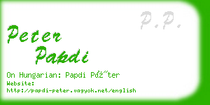 peter papdi business card